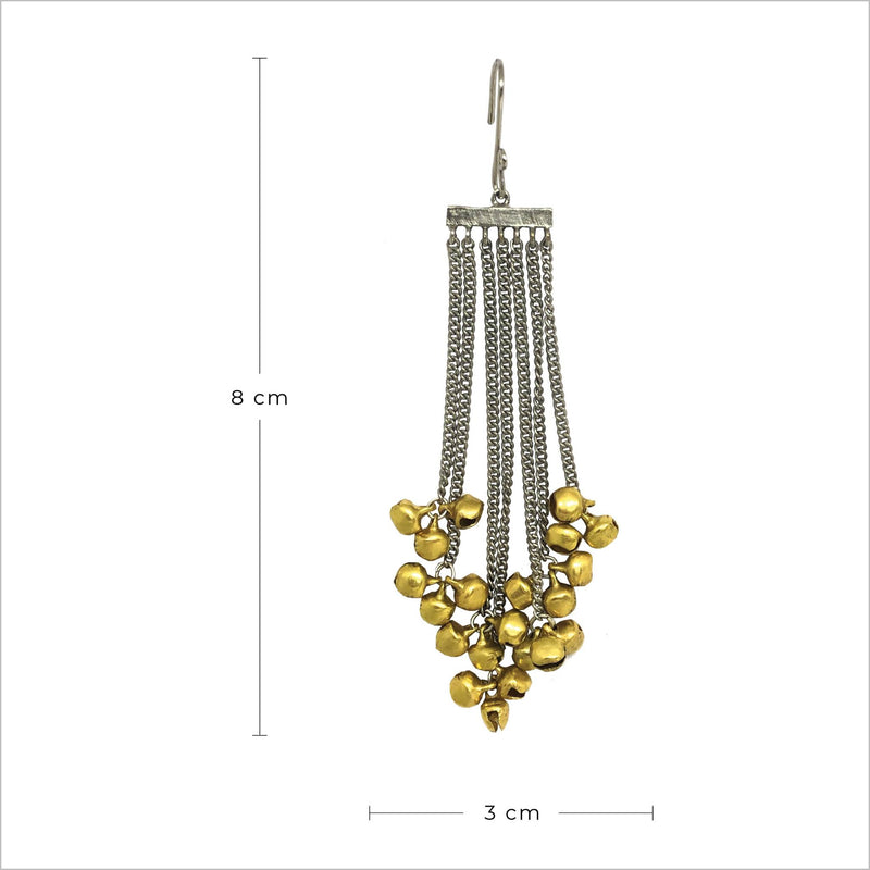 Loose Ghungroo Bracelet & Tasseled earrings Combo