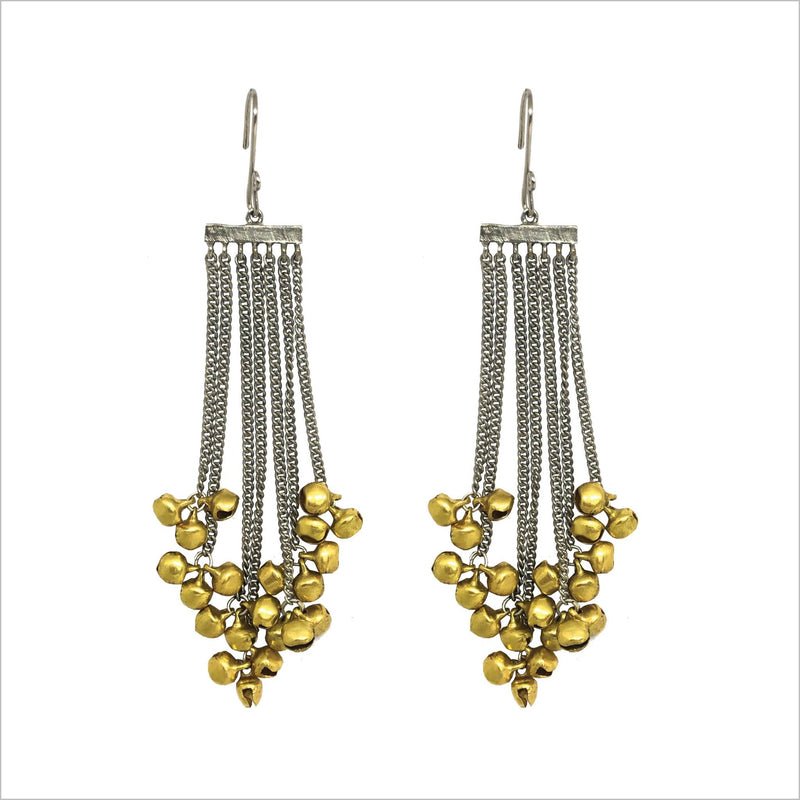 Loose Ghungroo Bracelet & Tasseled earrings Combo